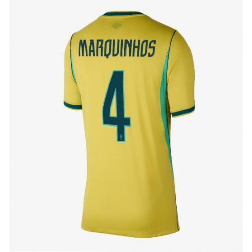 Billige Fotballdrakt Brasil Marquinhos #4 Replika Hjemmedrakt Dame VM 2026 Kortermet Billige Fotballdrakt Brasil Marquinhos #4 Replika Hjemmedrakt Dame VM 2026 Kortermet